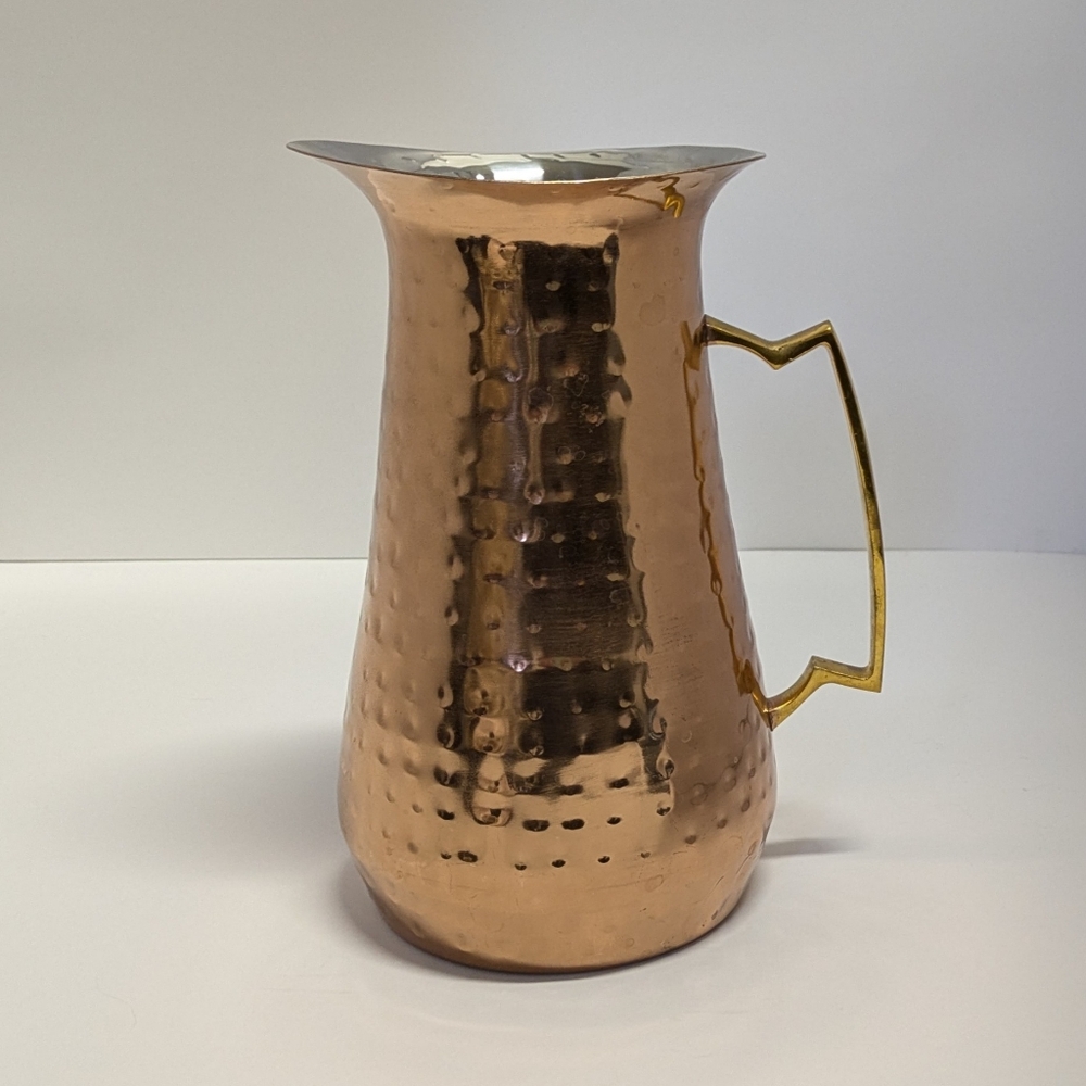 Copper Outside with Silver Inside Pier One Imports Pitcher in Good Condition